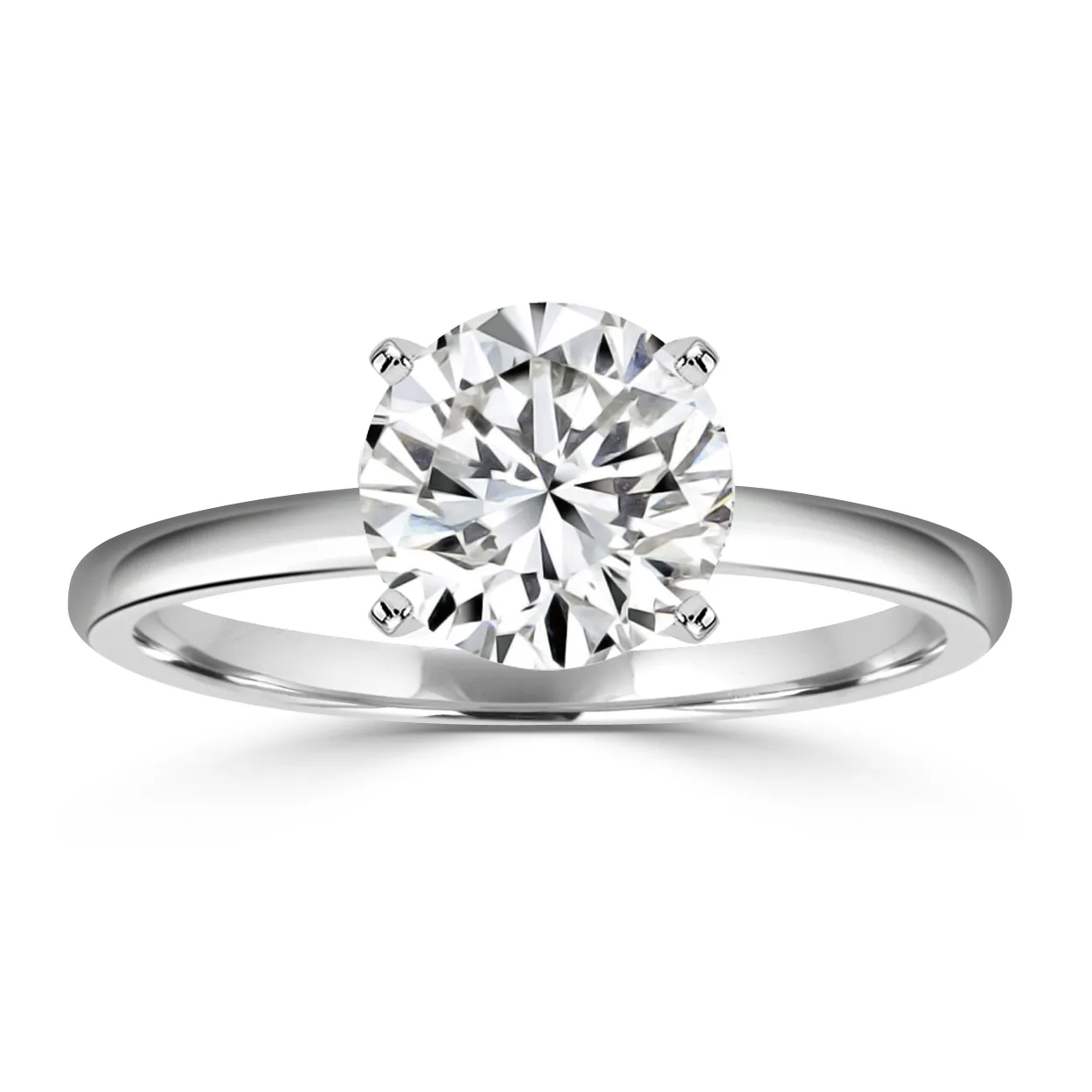 White Gold Simple Elegant and Easy Solitare Engagement Ring