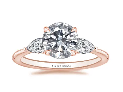 Rose Gold Gorgeous Three-Stone Diamond Engagement Ring