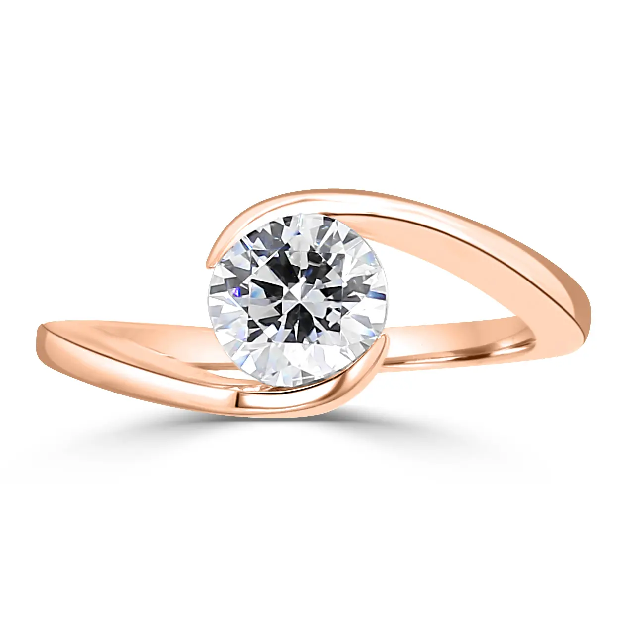 Rose Gold Tension Band Engagement Ring