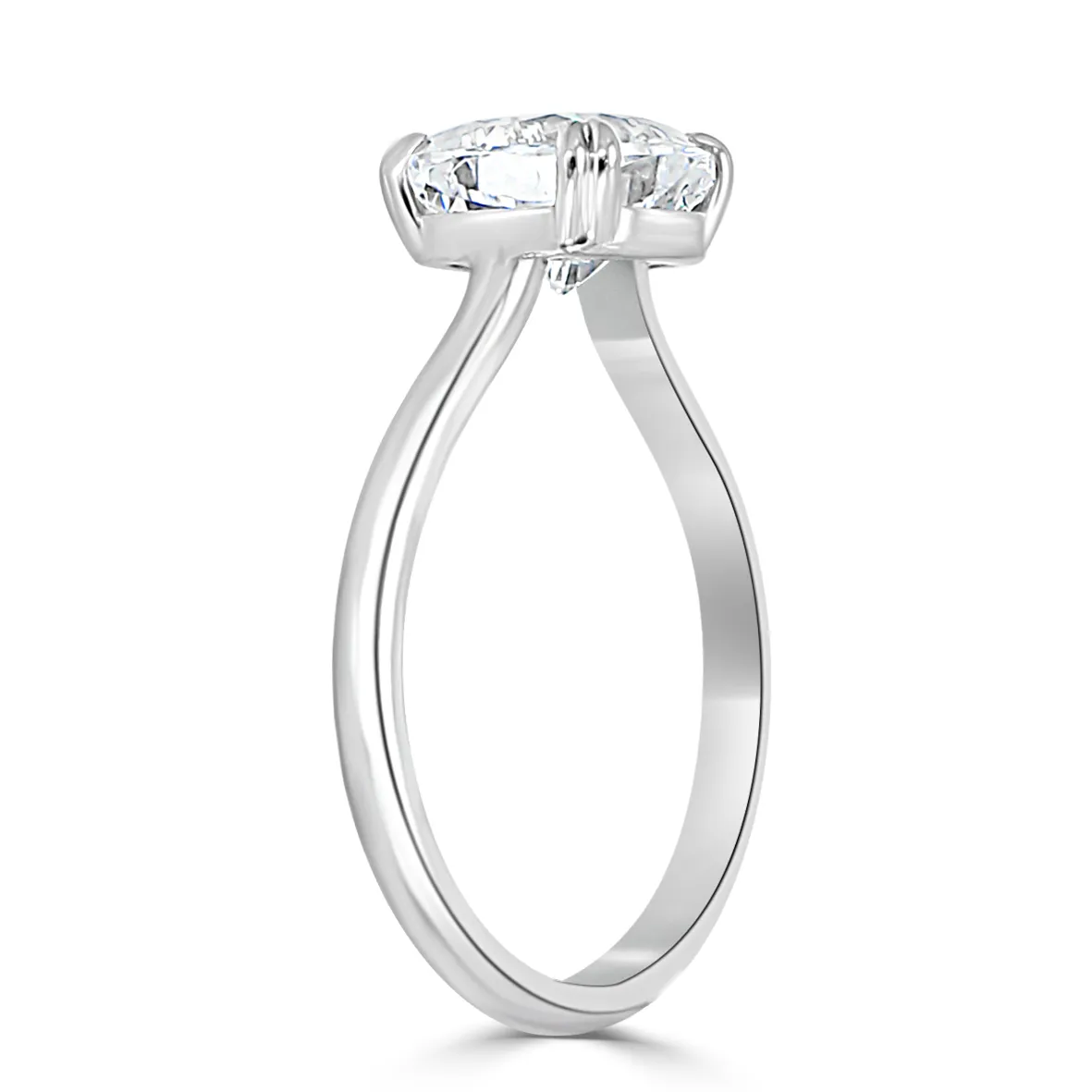 Platinum Low Set Modern Designed Solitaire Diamond Ring jewelry Wabash avenue