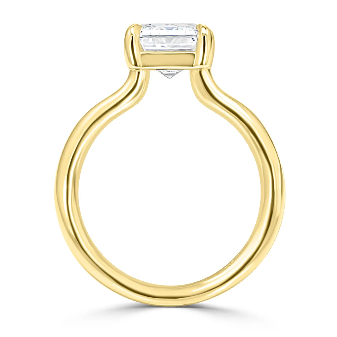 Yellow Gold Low Set Modern Designed Solitaire Diamond Ring jewelry store near me