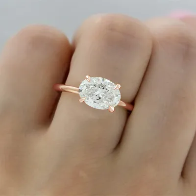 Rose Gold Exclusive Sleek Solitaire Diamond Engagement Ring jewelry windy city