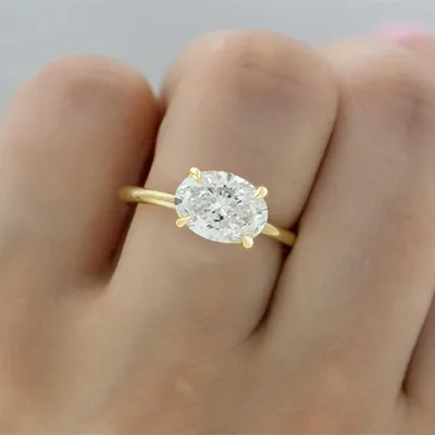 Yellow Gold Exclusive Sleek Solitaire Diamond Engagement Ring jewelry windy city