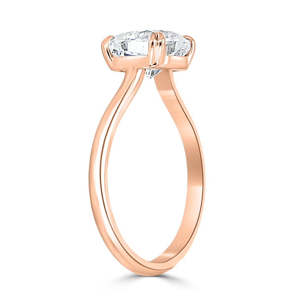 Rose Gold Exclusive Sleek Solitaire Diamond Engagement Ring jewelry Wabash avenue