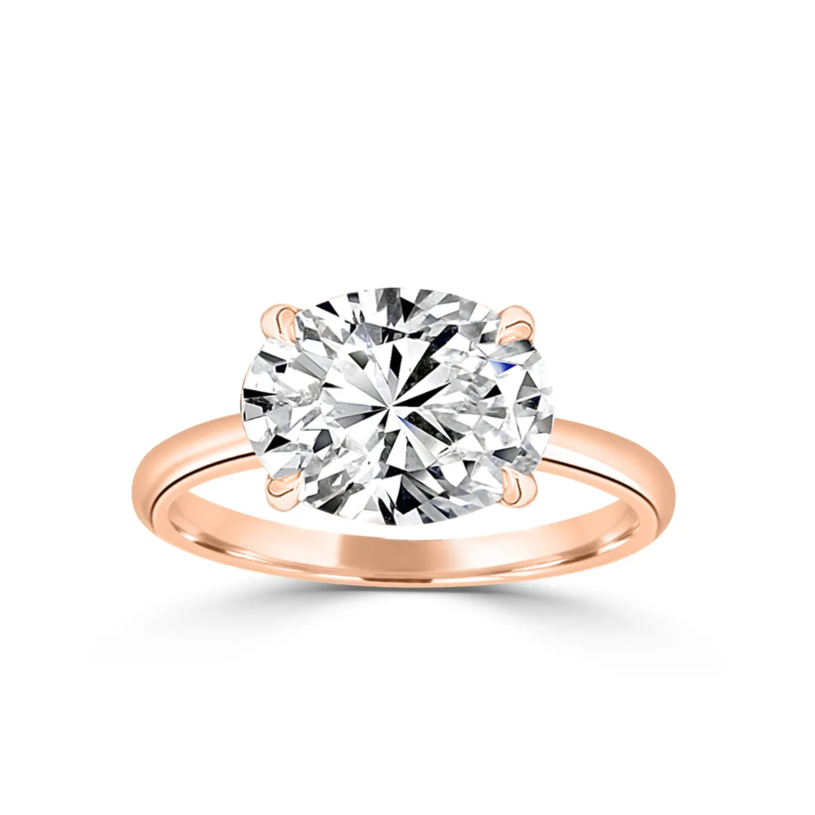 Rose Gold Exclusive Sleek Solitaire Diamond Engagement Ring