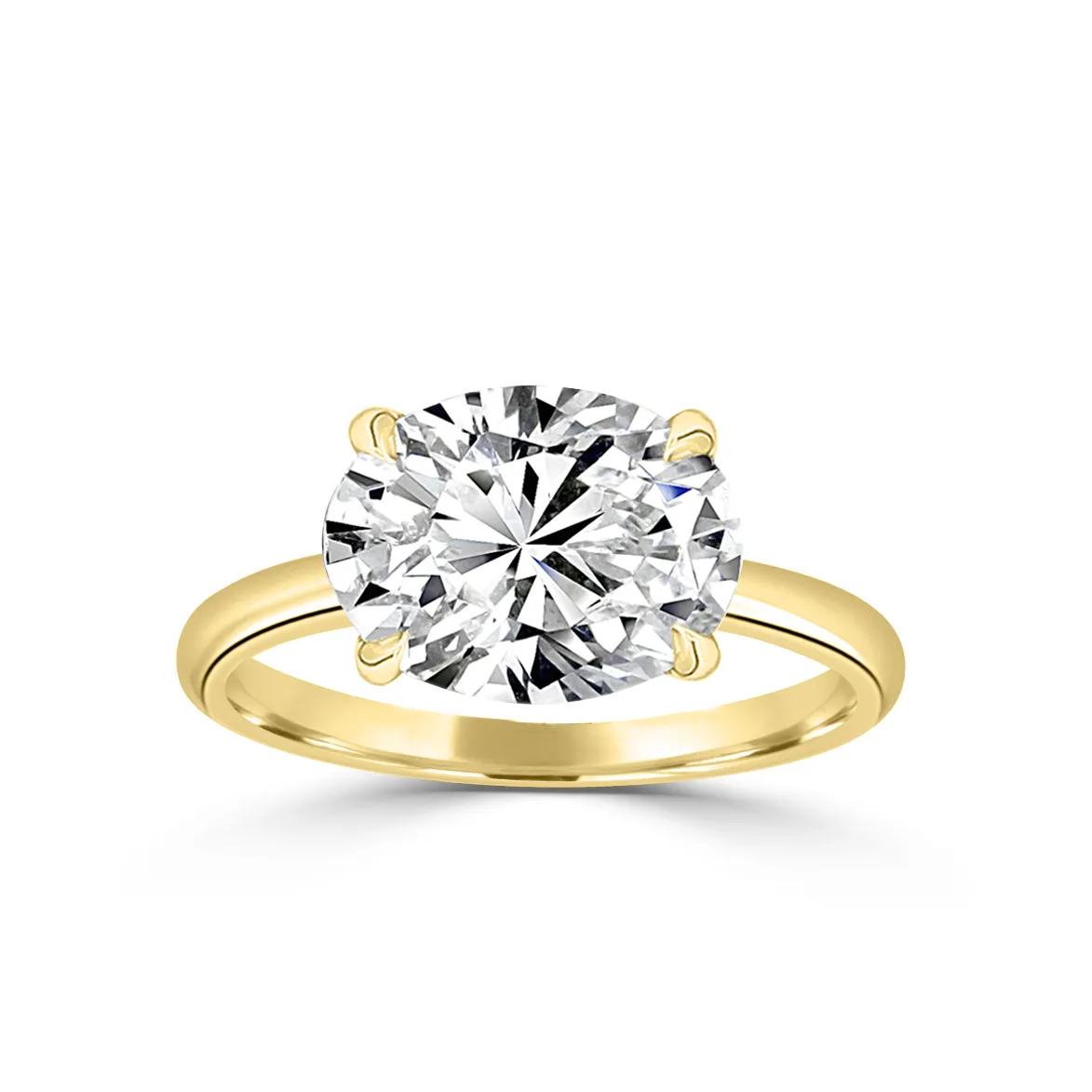 Yellow Gold Exclusive Sleek Solitaire Diamond Engagement Ring