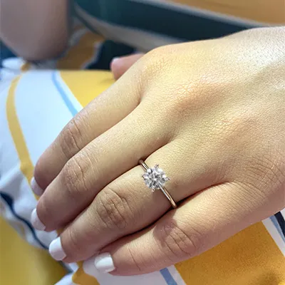 White Gold Stunning Modern Cathedral Solitaire Engagement Ring jewelry windy city