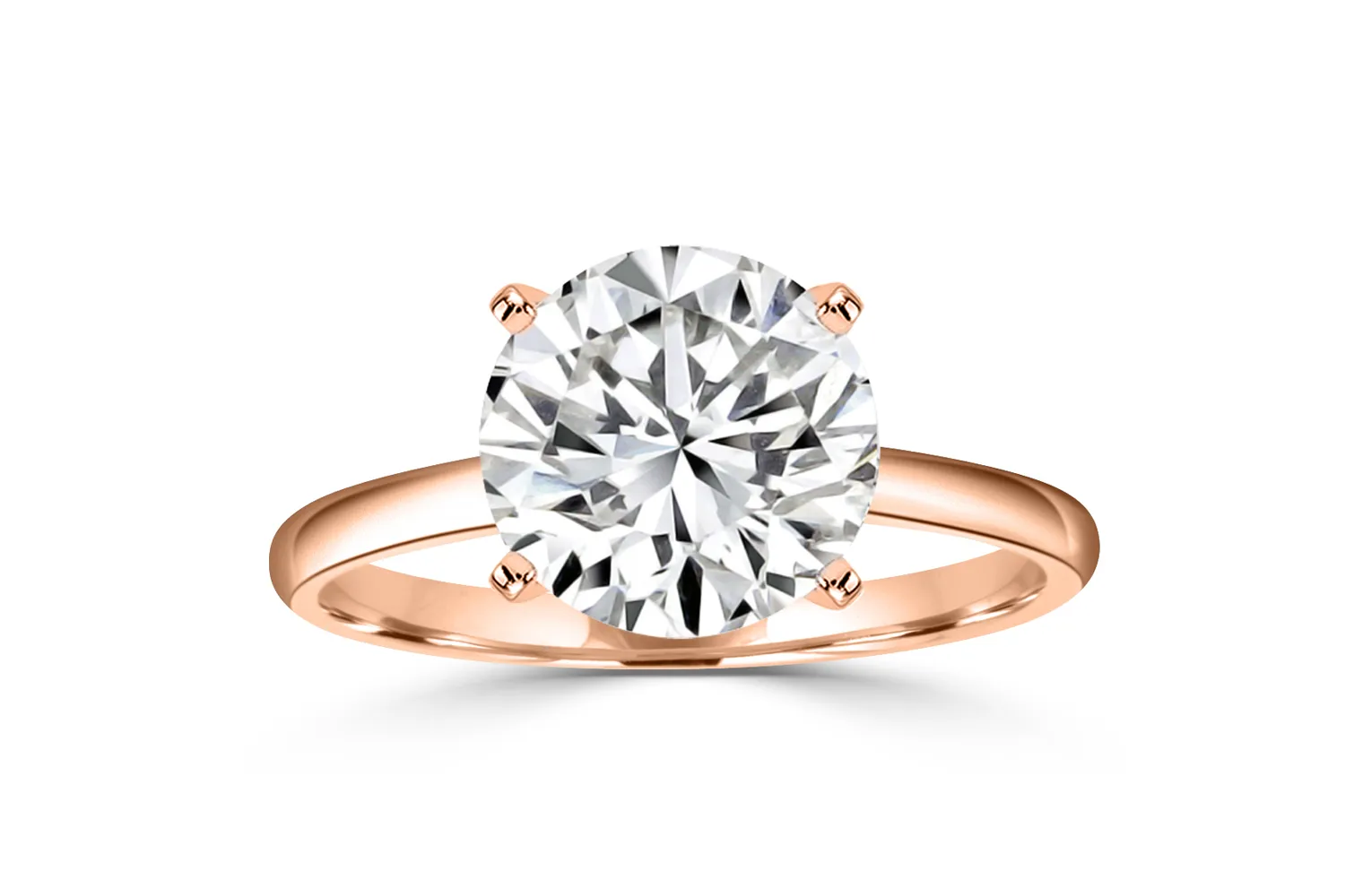 Rose Gold Stunning Modern Cathedral Solitaire Engagement Ring