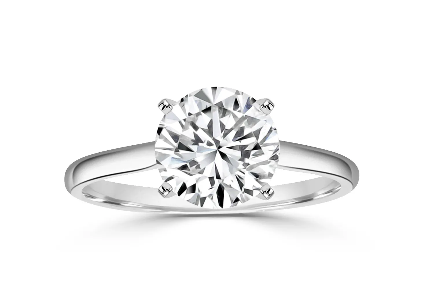 Platinum Stunning Modern Cathedral Solitaire Engagement Ring