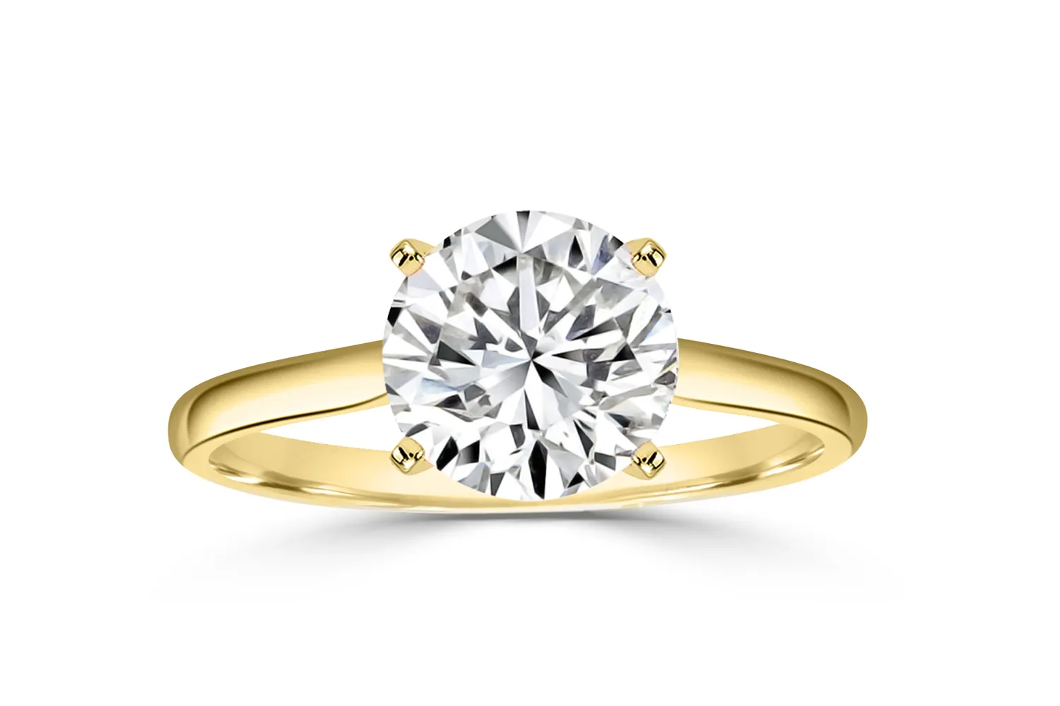 Yellow Gold Stunning Modern Cathedral Solitaire Engagement Ring