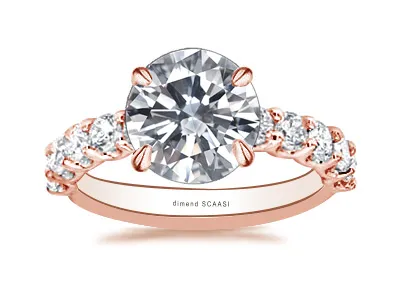 Rose Gold Glamorous Engagement Ring