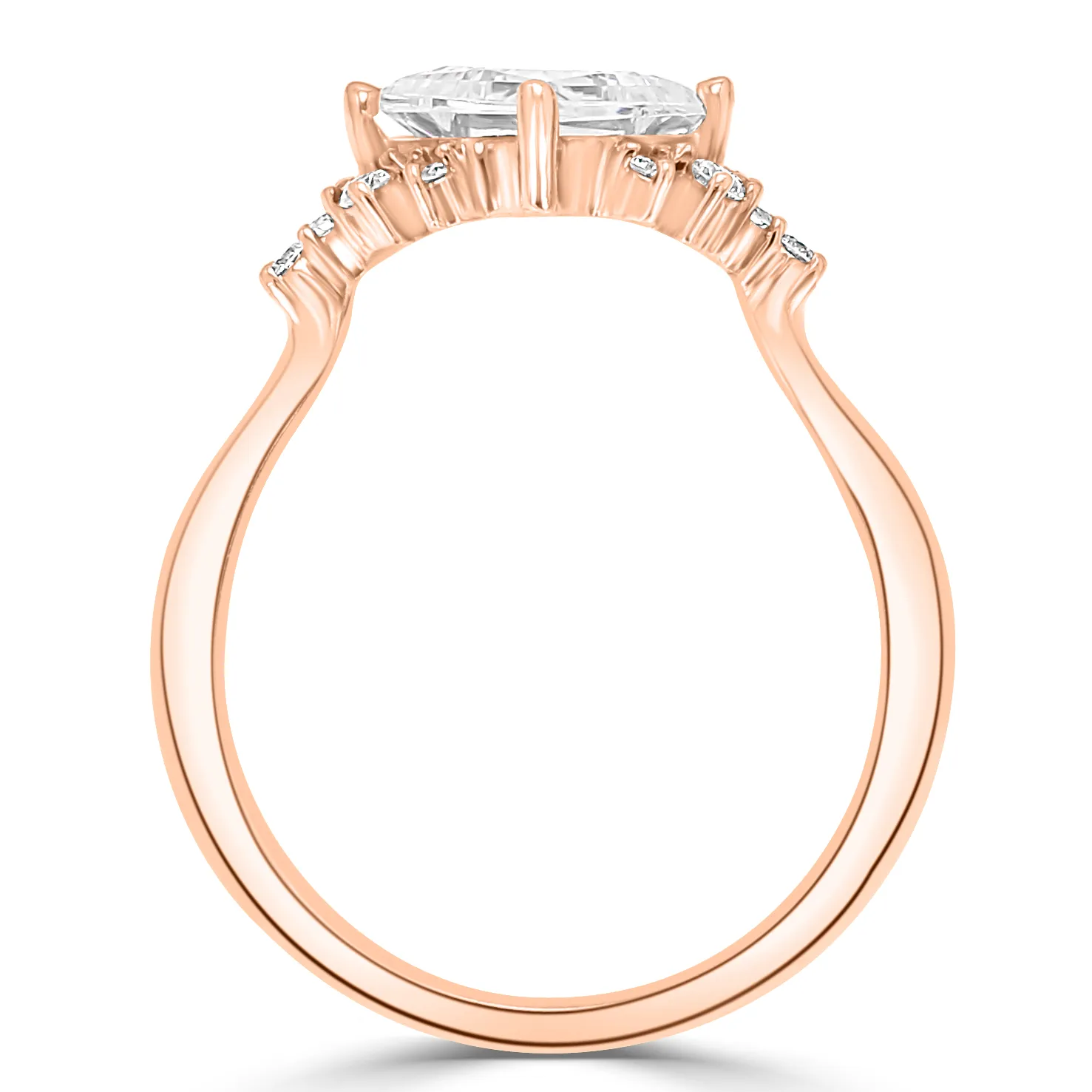 Rose Gold Gorgeous Cluster Style Halo Engagement Ring
