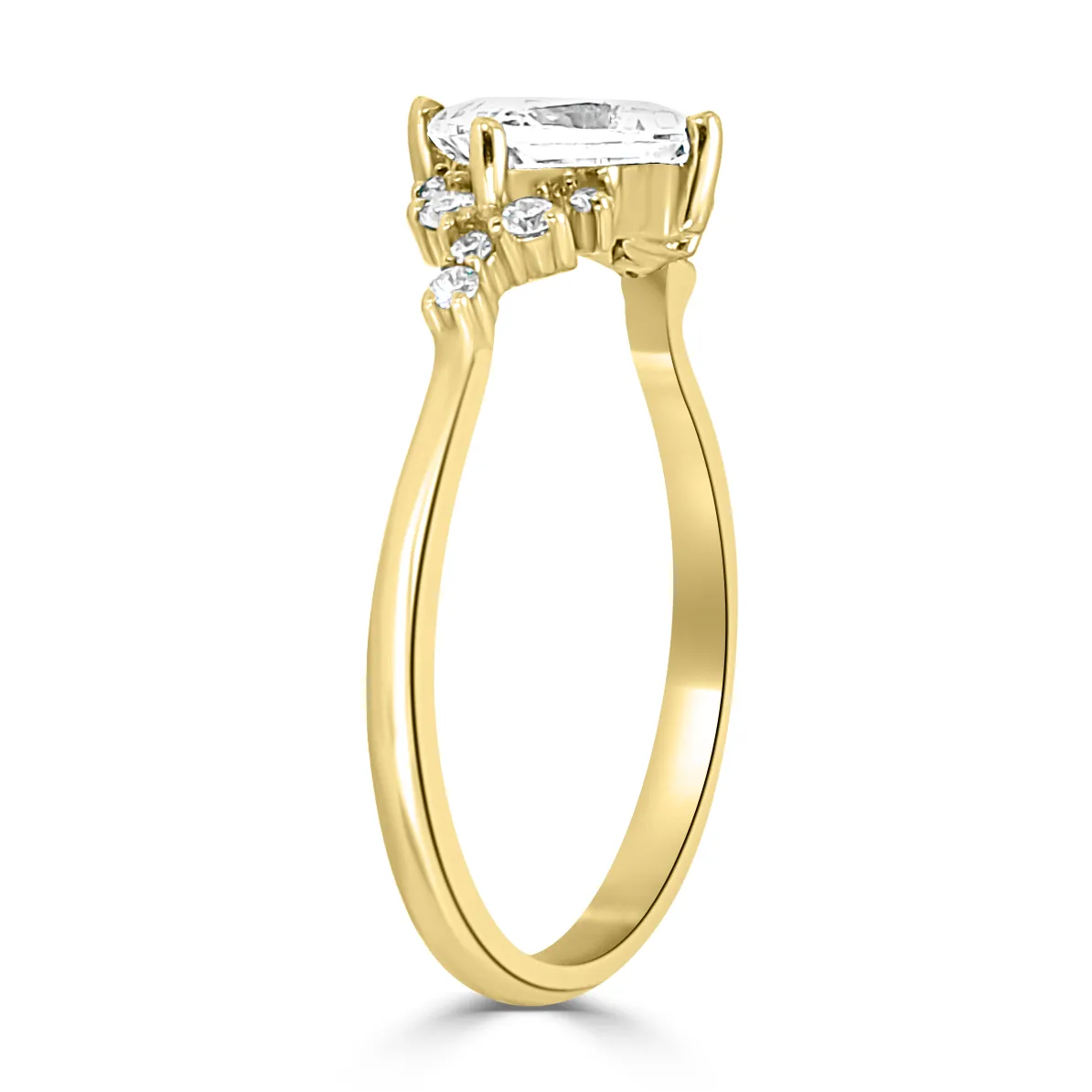 Yellow Gold Gorgeous Cluster Style Halo Engagement Ring jewelry store near me