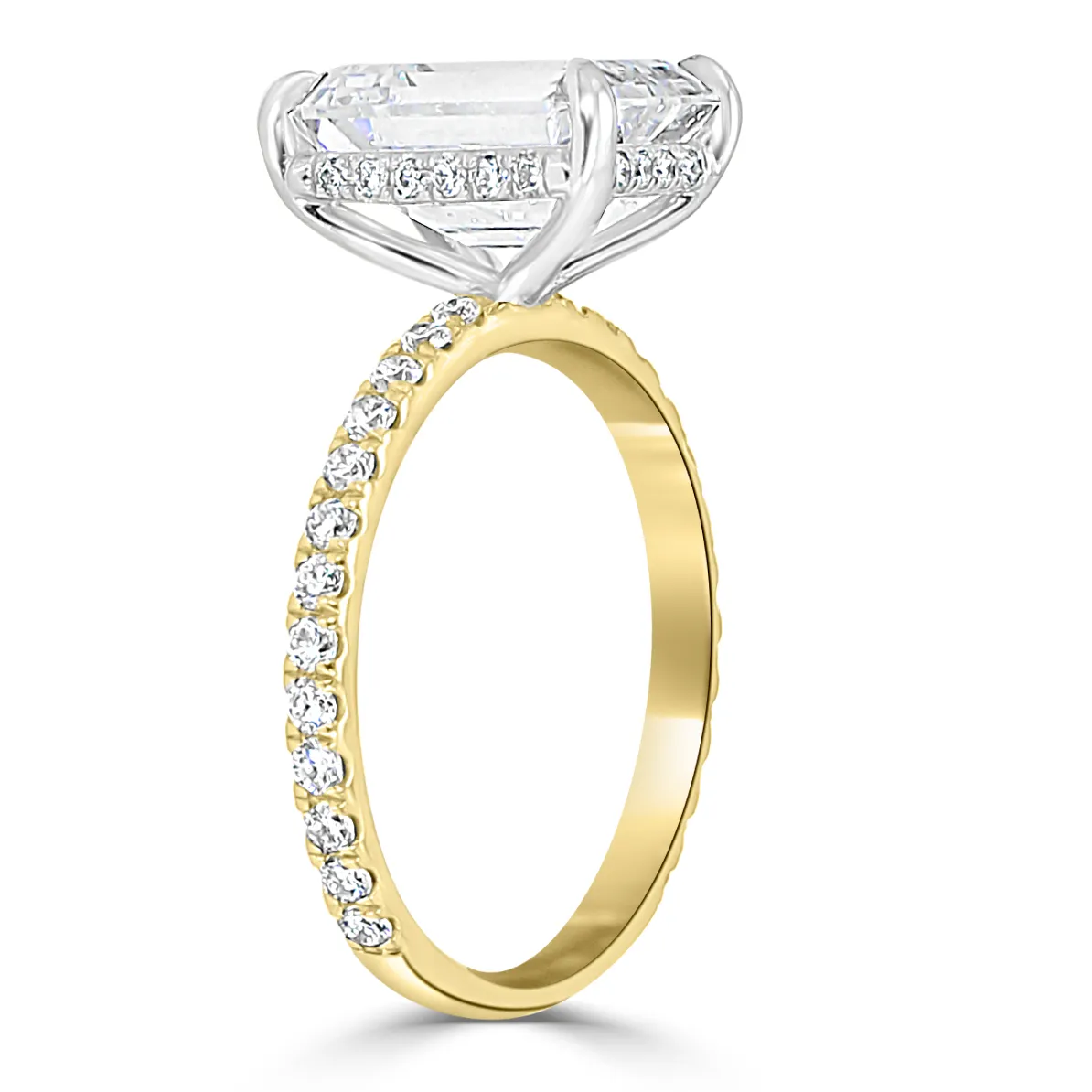 Yellow Gold Beautiful Hidden Halo Pave Engagement Ring jewelry Wabash avenue