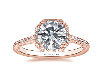 Rose Gold Old Fashioned Engagement Ring