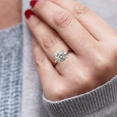 Platinum Unique Hidden Halo Engagement Ring from best jeweler