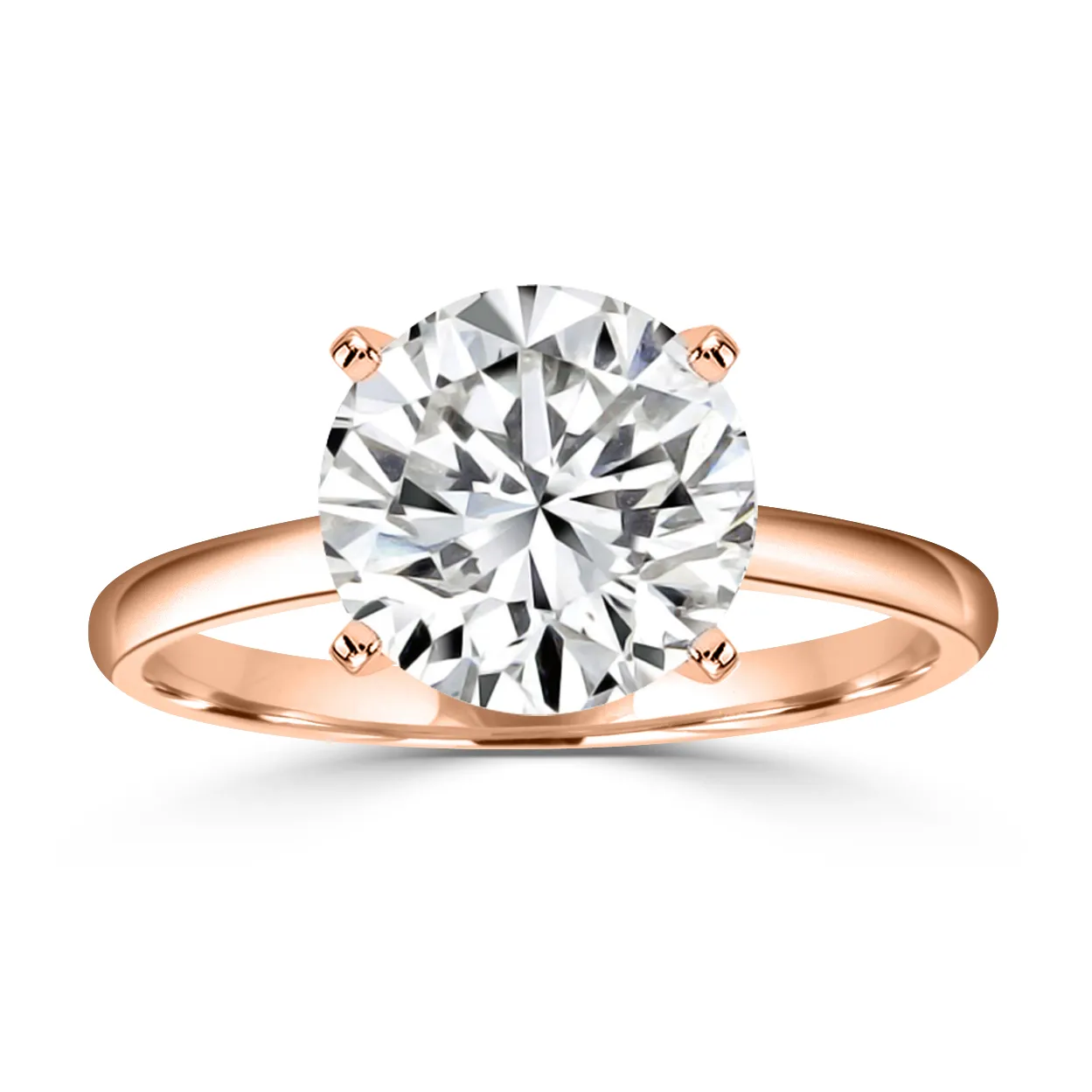 Rose Gold Unique Hidden Halo Engagement Ring