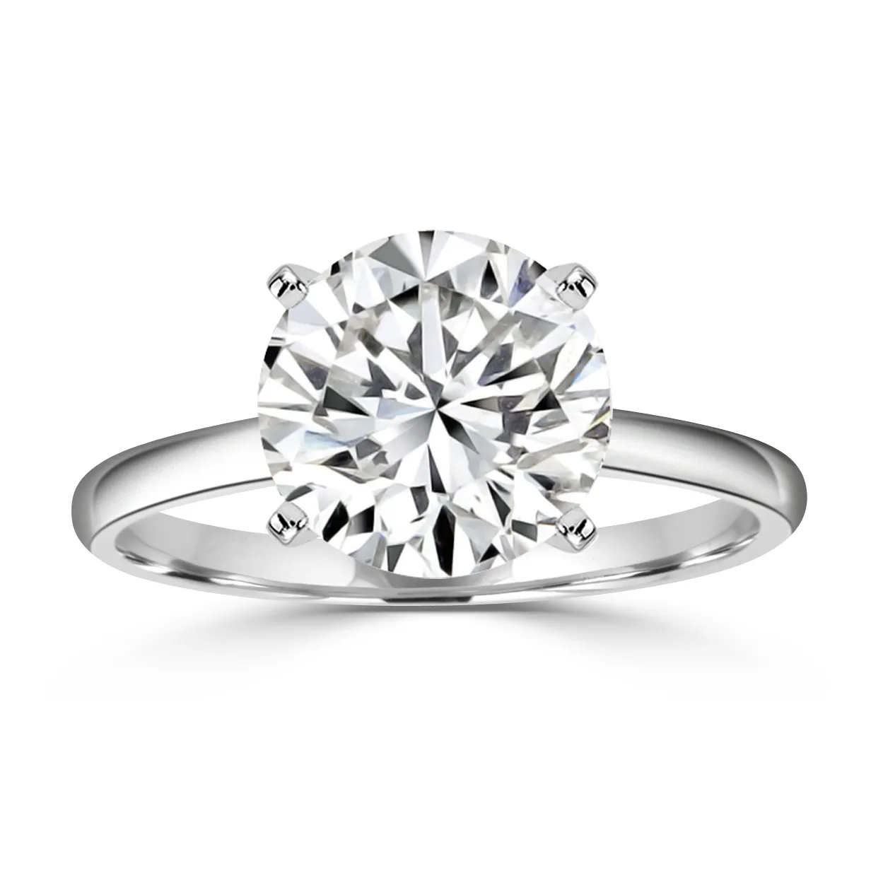 White Gold Unique Hidden Halo Engagement Ring