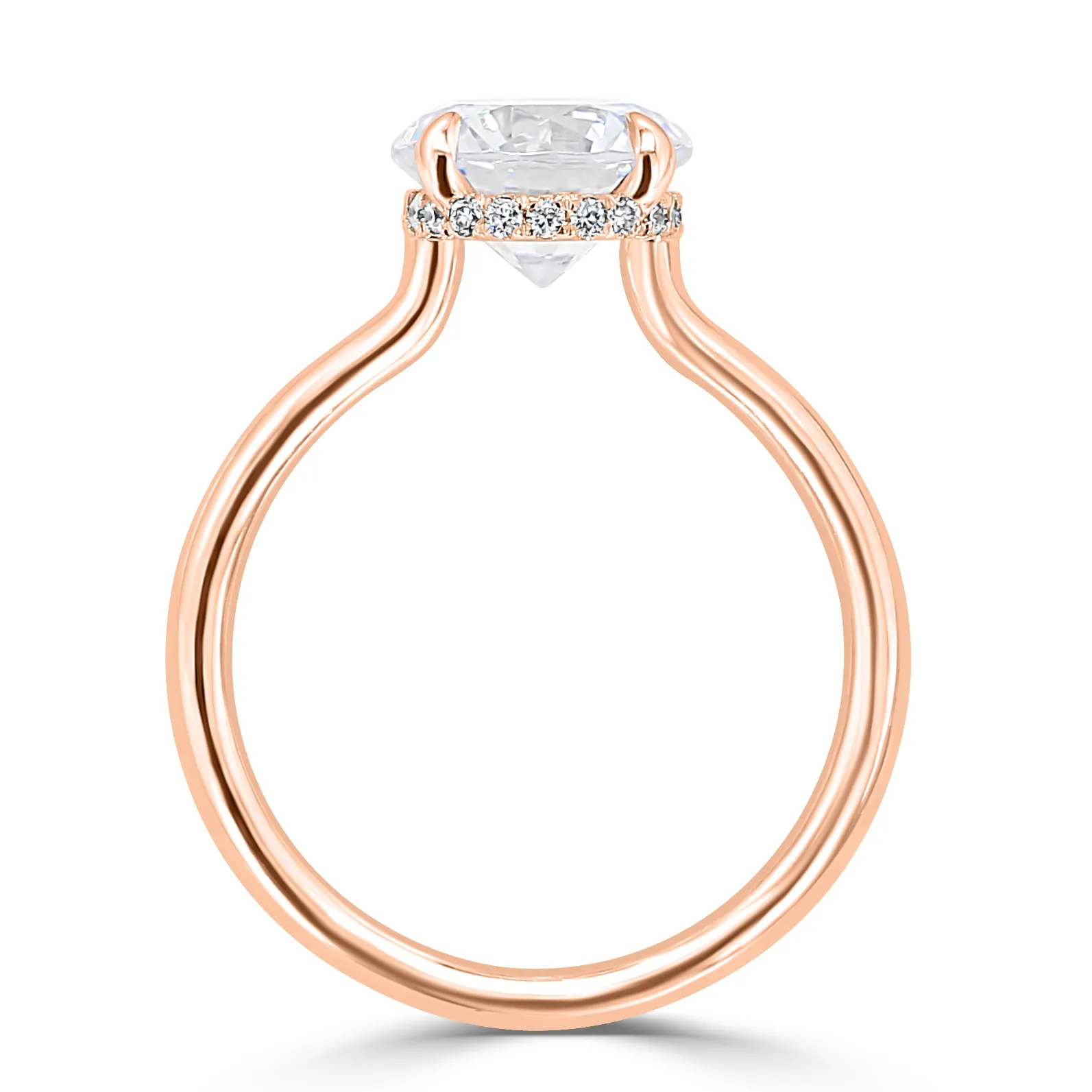 Rose Gold Unique Oval Hidden Halo Engagement Ring jewelry store near me