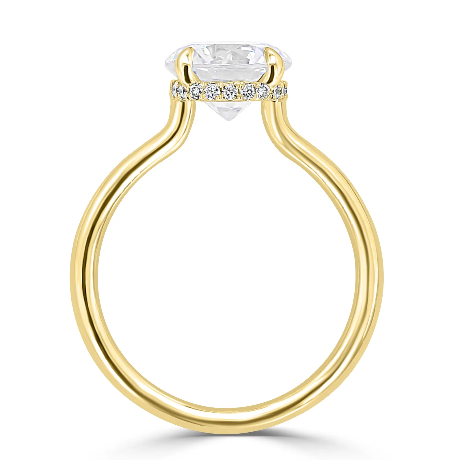Yellow Gold Unique Oval Hidden Halo Engagement Ring jewelry store near me