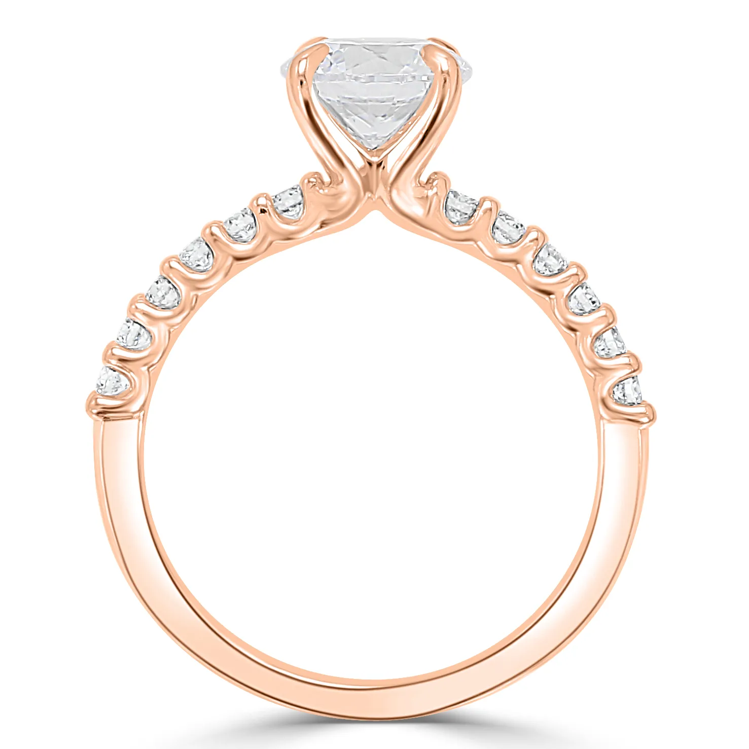 Rose Gold Unique and Exclusive Side Stone Diamond Ring jewelry store near me