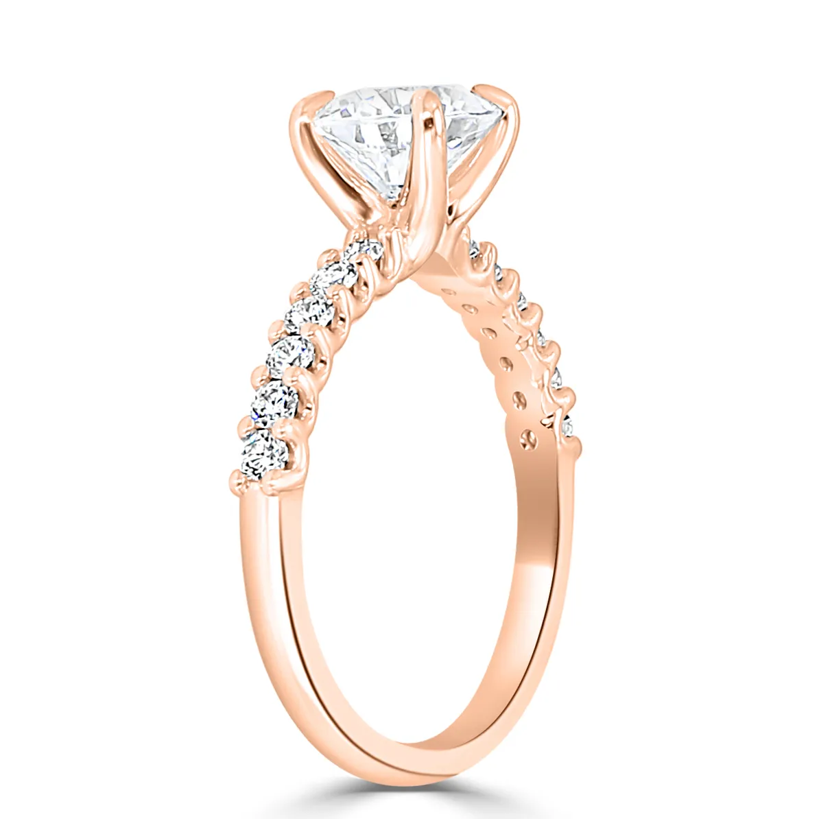 Rose Gold Unique and Exclusive Side Stone Diamond Ring jewelry Wabash avenue