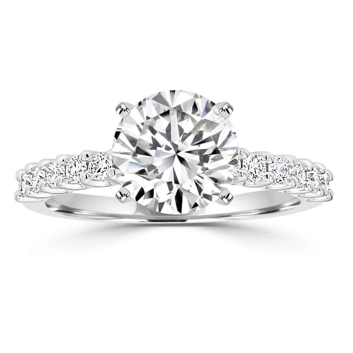 White GoldUnique and Exclusive Side Stone Diamond Ring