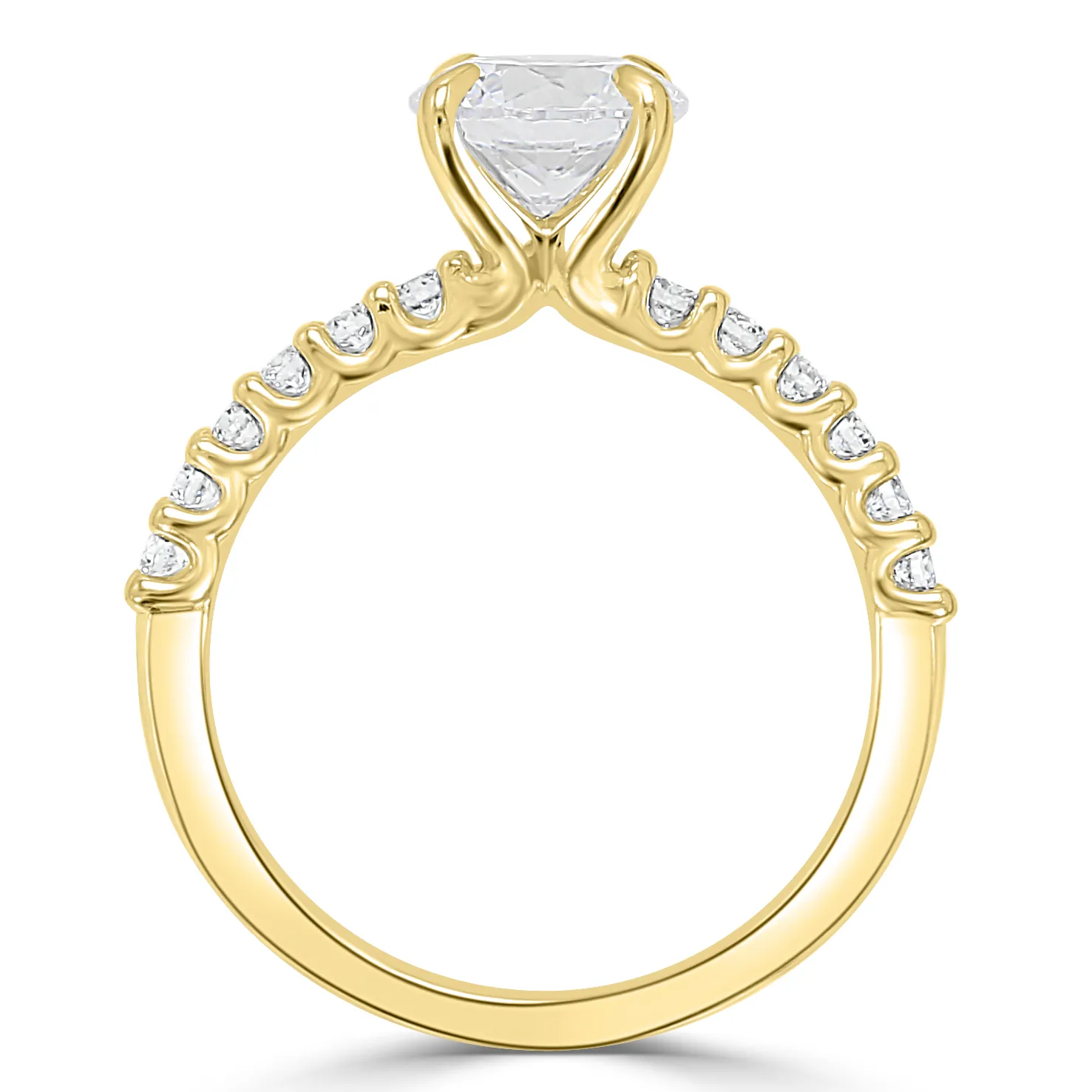 Yellow Gold Unique and Exclusive Side Stone Diamond Ring jewelry store near me