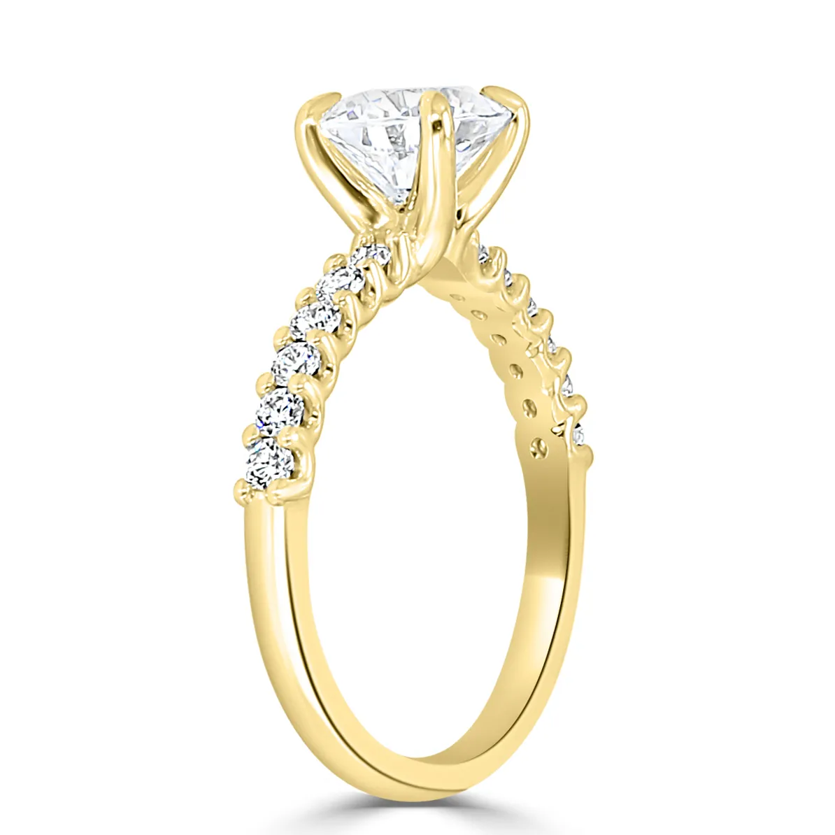 Yellow Gold Unique and Exclusive Side Stone Diamond Ring jewelry Wabash avenue