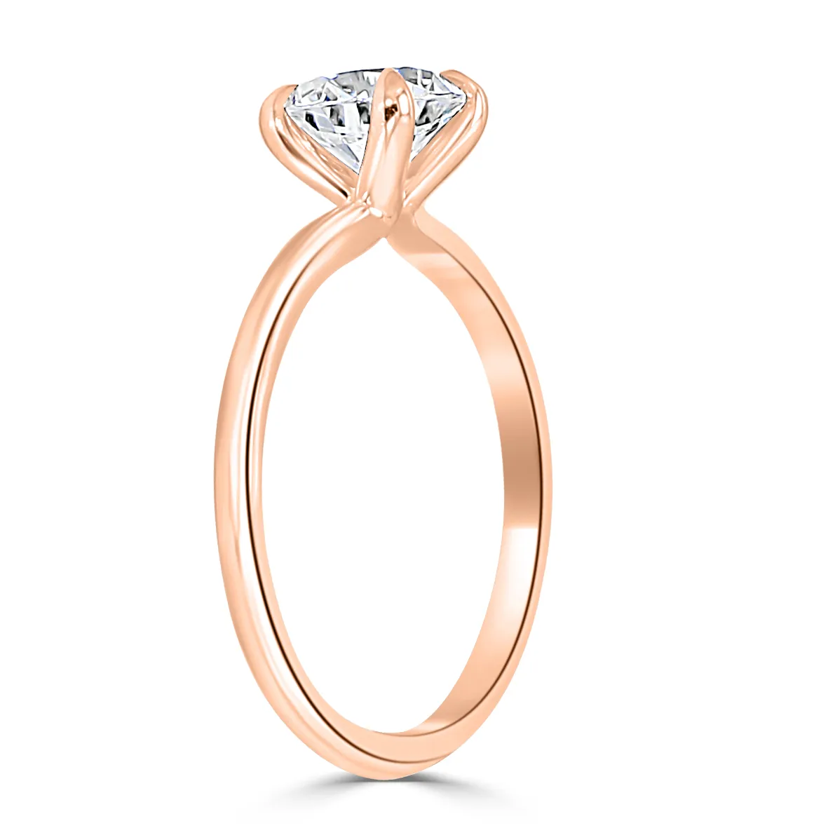 Rose Gold Modern Slimmer Delicate Solitaire Diamond Ring jewelry Wabash avenue