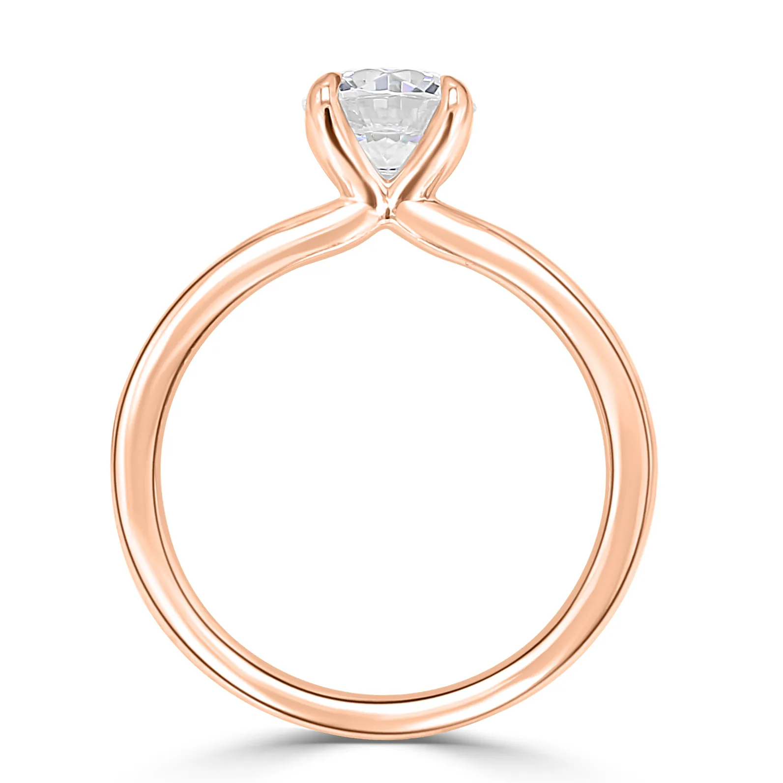 Rose Gold Modern Slimmer Delicate Solitaire Diamond Ring jewelry store near me