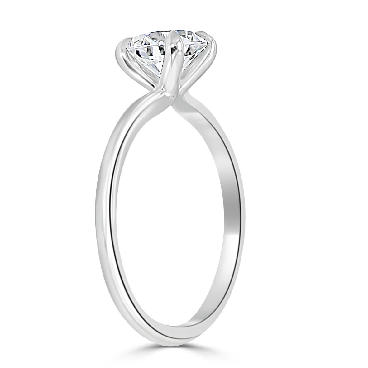 Platinum Modern Slimmer Delicate Solitaire Diamond Ring jewelry Wabash avenue