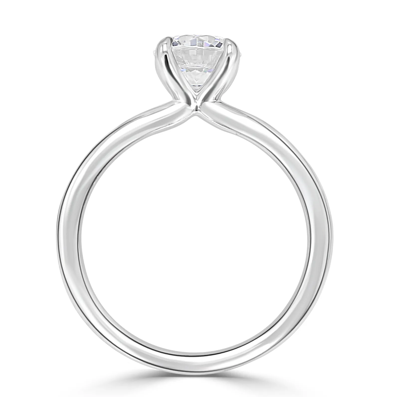 Platinum Modern Slimmer Delicate Solitaire Diamond Ring jewelry store near me