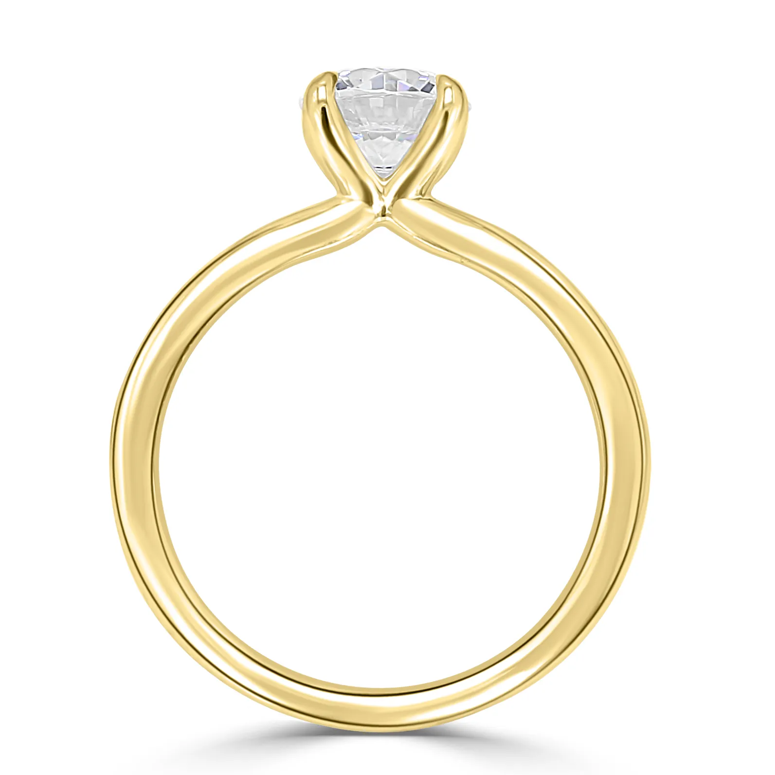 Yellow Gold Modern Slimmer Delicate Solitaire Diamond Ring jewelry store near me