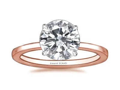 Rose Gold Modern and Sophisticated Two-Tone Solitaire Engagement Ring