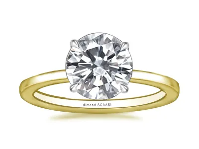 Yellow Gold Modern and Sophisticated Two-Tone Solitaire Engagement Ring