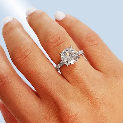 White Gold Exclusive French Pave Band and Amazing Halo Ring jewelry windy city