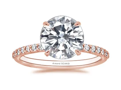 Rose Gold Exclusive French Pave Band and Amazing Halo Ring