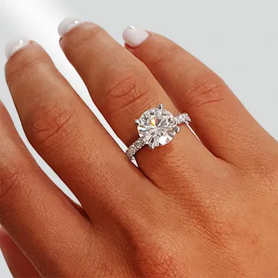 White Gold Really Pretty Unique Crossover Pave Engagement Ring jewelry online