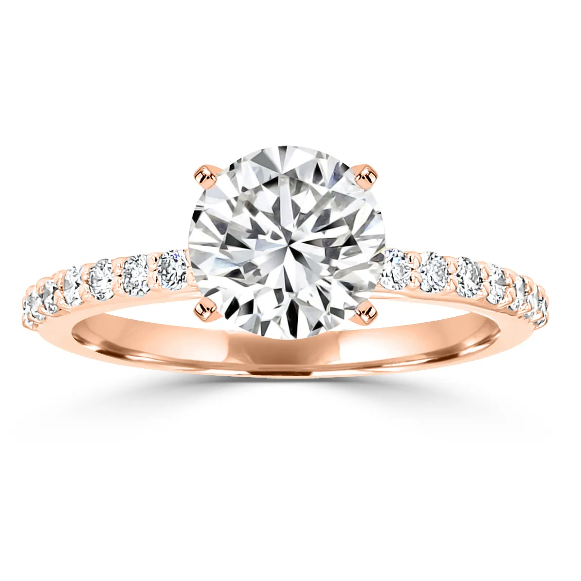 Rose Gold Really Pretty Unique Crossover Pave Engagement Ring
