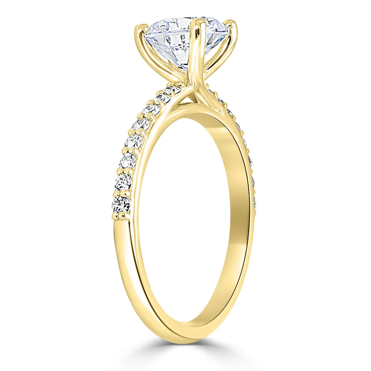 Yellow Gold Really Pretty Unique Crossover Pave Engagement Ring jewelry Wabash avenue