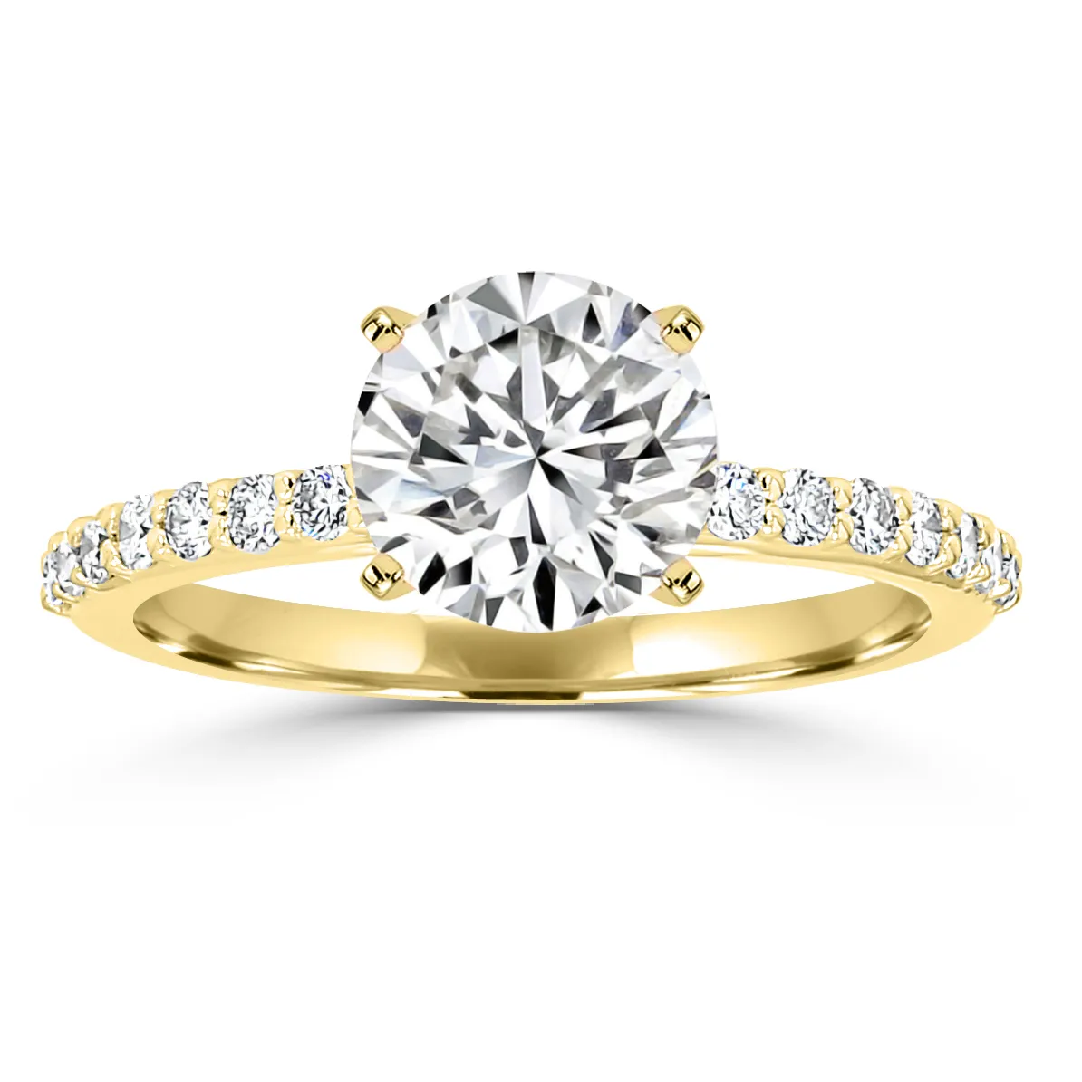 Yellow Gold Really Pretty Unique Crossover Pave Engagement Ring