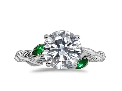 Platinum Lovely Fern Vine Diamond Engagement Ring