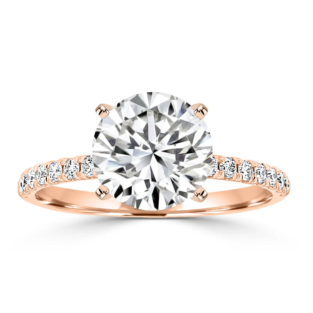 Rose Gold Beautifully Detailed Floral Inspired French Pave Diamond Ring