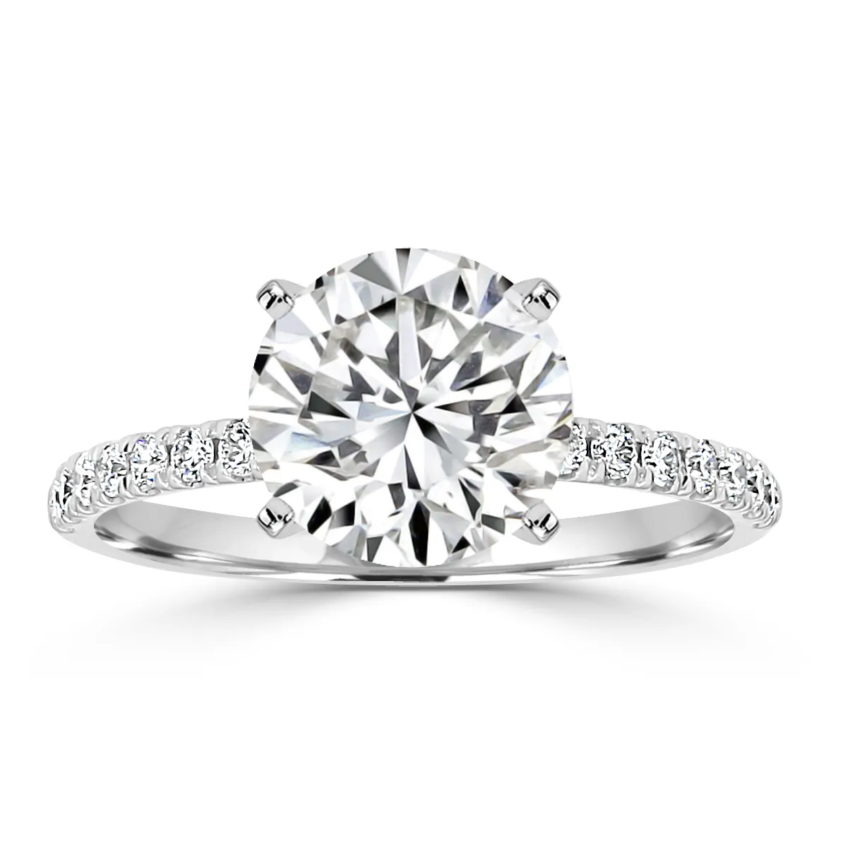 White Gold Beautifully Detailed Floral Inspired French Pave Diamond Ring