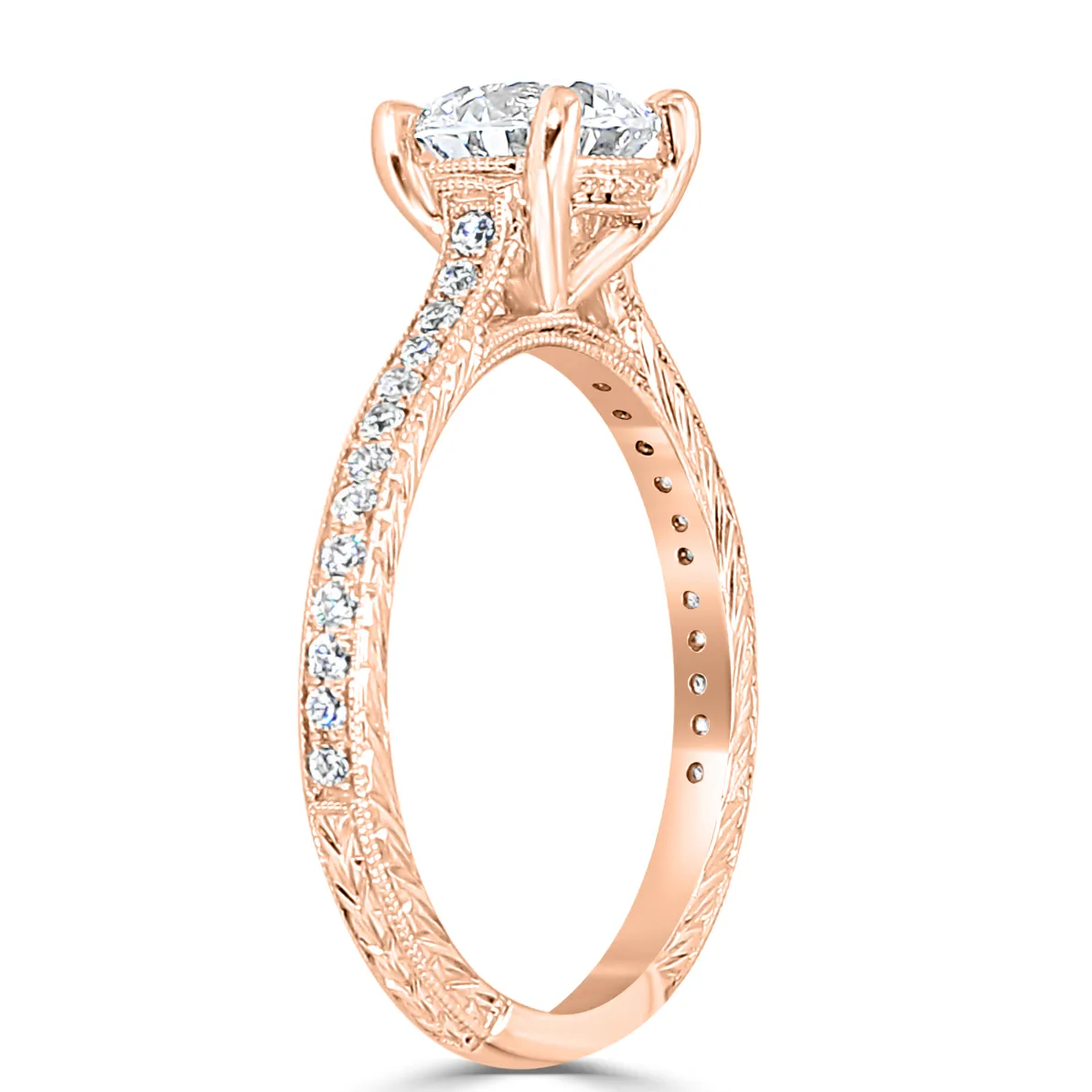 Rose Gold Perfect Edwardian Style Vintage Engagement Ring jewelry store near me