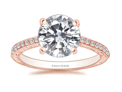 Rose Gold Perfect Edwardian Style Vintage Engagement Ring