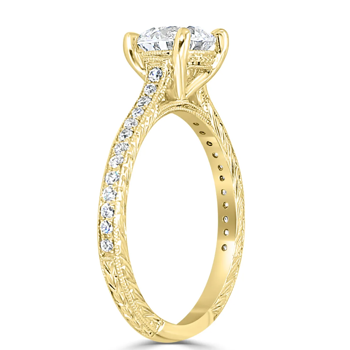 Yellow Gold Perfect Edwardian Style Vintage Engagement Ring jewelry store near me