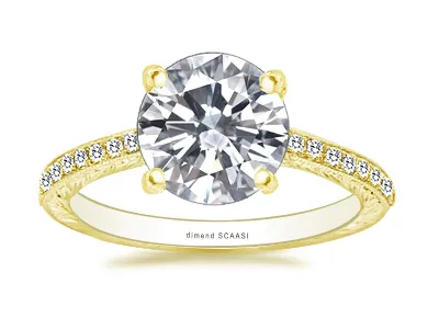Yellow Gold Perfect Edwardian Style Vintage Engagement Ring