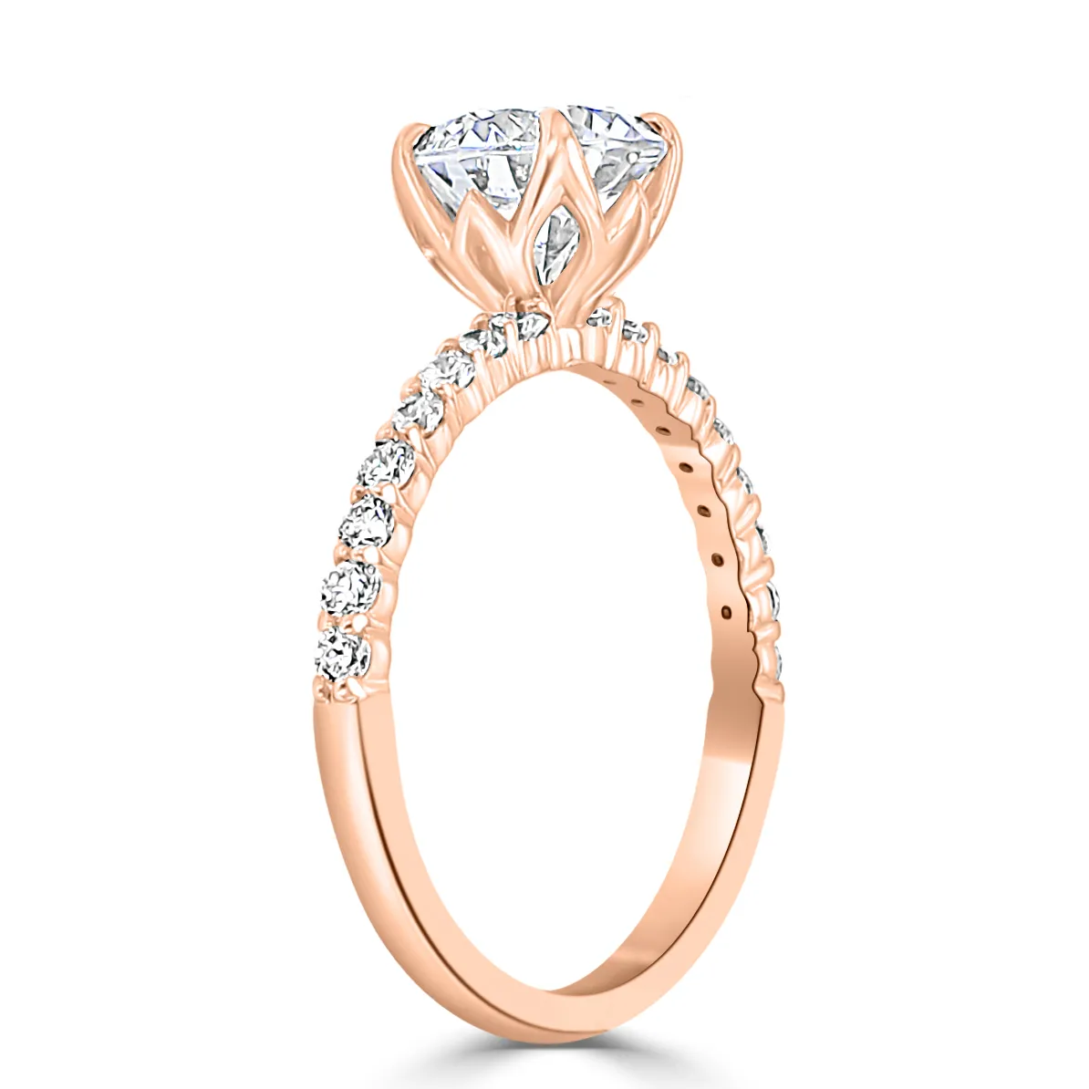 Rose Gold Gorgeous and Brilliant Petite Shared Prong Engagement Ring jewelry store near me